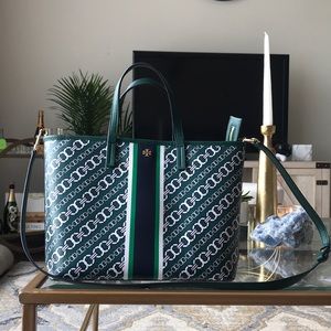 SOLD Tory Burch Green Gemini Link Tote